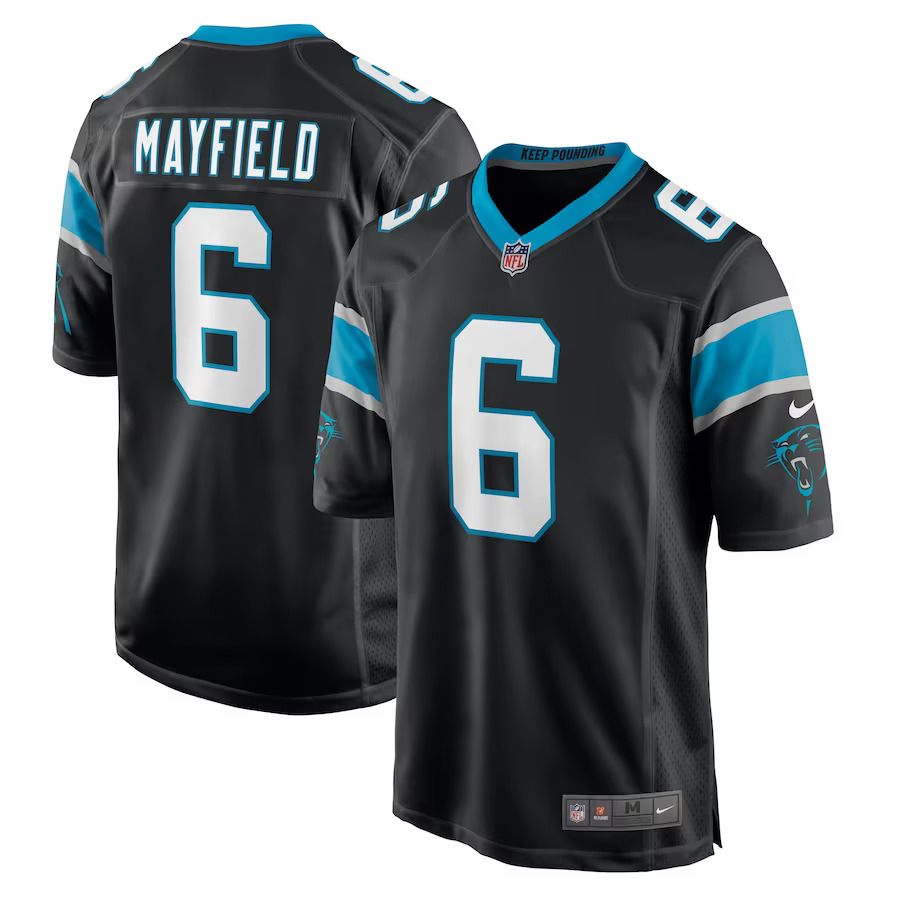 Men Carolina Panthers 6 Baker Mayfield Nike Black Home Player Game NFL Jersey